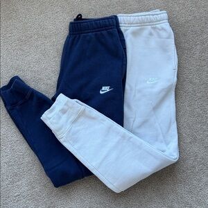 Nike Men’s Small Sweatpants Joggers Navy Blue & Off-White (Selling 2 together)